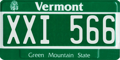 VT license plate XXI566