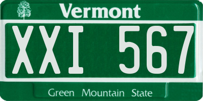 VT license plate XXI567