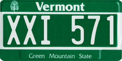 VT license plate XXI571
