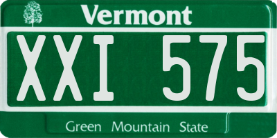 VT license plate XXI575