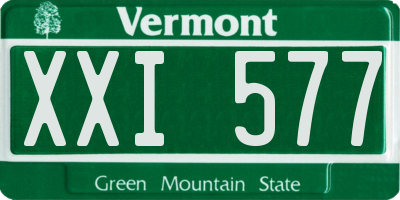 VT license plate XXI577