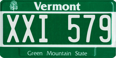 VT license plate XXI579