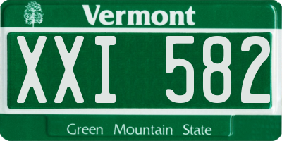 VT license plate XXI582