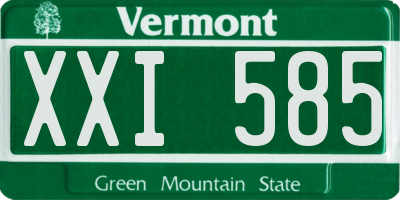 VT license plate XXI585