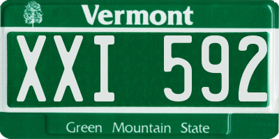 VT license plate XXI592