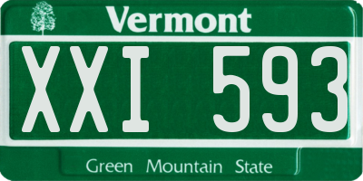 VT license plate XXI593