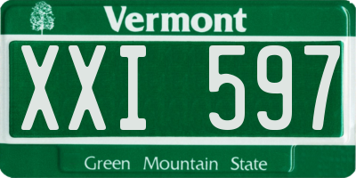 VT license plate XXI597