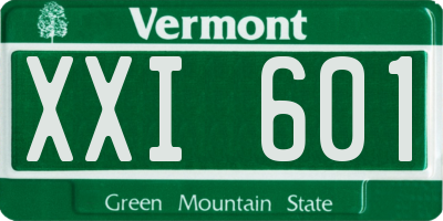 VT license plate XXI601