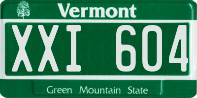 VT license plate XXI604