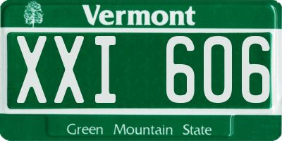 VT license plate XXI606