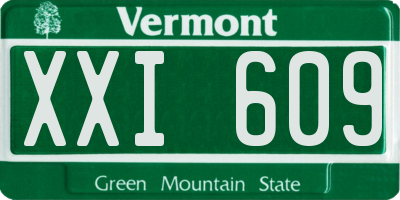 VT license plate XXI609