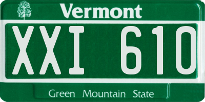 VT license plate XXI610