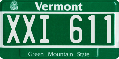 VT license plate XXI611