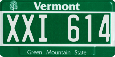 VT license plate XXI614