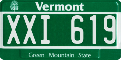 VT license plate XXI619