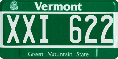 VT license plate XXI622
