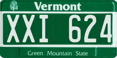 VT license plate XXI624