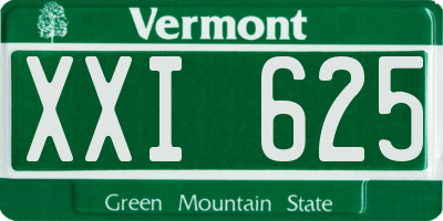 VT license plate XXI625