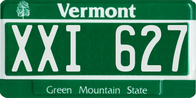 VT license plate XXI627