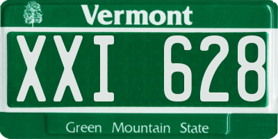 VT license plate XXI628