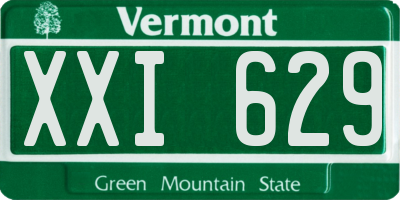 VT license plate XXI629