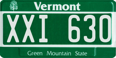 VT license plate XXI630