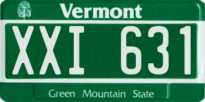 VT license plate XXI631