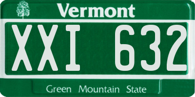 VT license plate XXI632