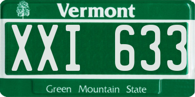 VT license plate XXI633
