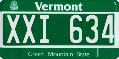 VT license plate XXI634