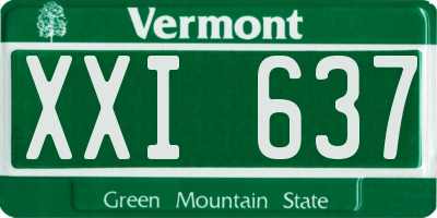 VT license plate XXI637