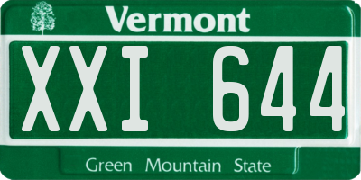 VT license plate XXI644