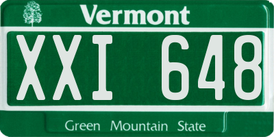 VT license plate XXI648
