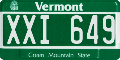 VT license plate XXI649