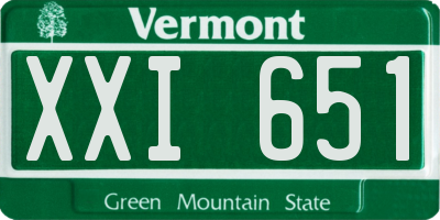 VT license plate XXI651