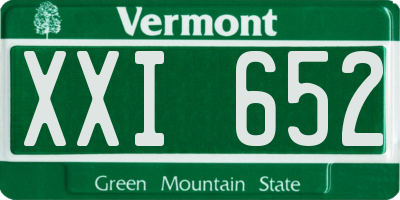VT license plate XXI652