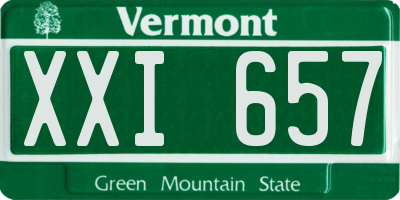 VT license plate XXI657