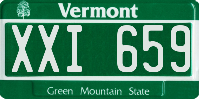 VT license plate XXI659
