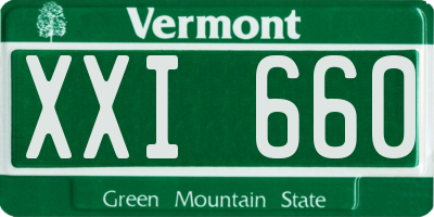 VT license plate XXI660