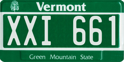 VT license plate XXI661
