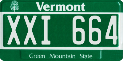VT license plate XXI664