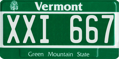 VT license plate XXI667
