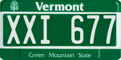 VT license plate XXI677