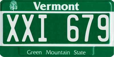 VT license plate XXI679