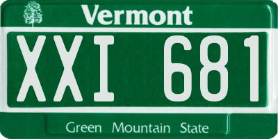VT license plate XXI681