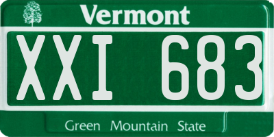 VT license plate XXI683