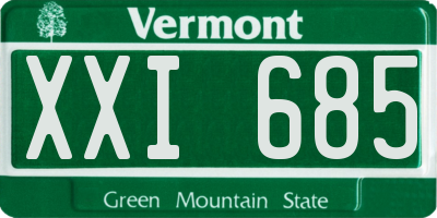 VT license plate XXI685