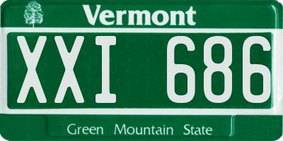VT license plate XXI686
