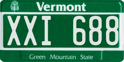 VT license plate XXI688