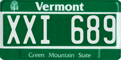 VT license plate XXI689